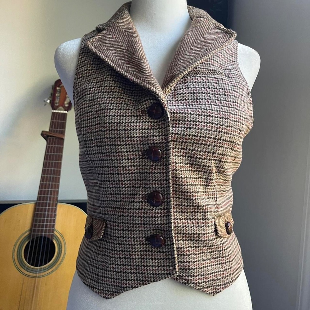 Vintage 90s Loft Ann Taylor Wool Vest Button Down Size 6P